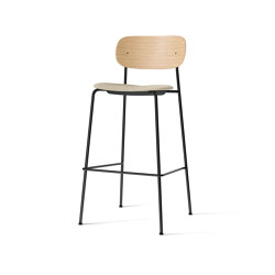 Co Bar Chair, Black Steel | Natural Oak / MENU Bouclé 02 | Bar stools | Audo Copenhagen