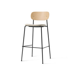 Co Bar Chair, Black Steel | Natural Oak / Moss 004 | Bar stools | Audo Copenhagen