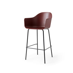 Harbour Bar Chair | Black Steel, Burned Red, Plastic | Bar stools | Audo Copenhagen