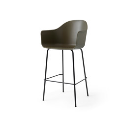Harbour Bar Chair | Black Steel, Olive, Plastic | Tabourets de bar | Audo Copenhagen