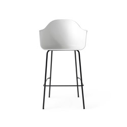 Harbour Bar Chair | Black Steel, White, Plastic | Taburetes de bar | Audo Copenhagen