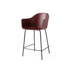 Harbour Counter Chair | Black Steel, Burned Red, Plastic | Sillas de trabajo altas | Audo Copenhagen