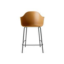 Harbour Counter Chair | Black Steel, Khaki, Plastic | Sillas de trabajo altas | Audo Copenhagen