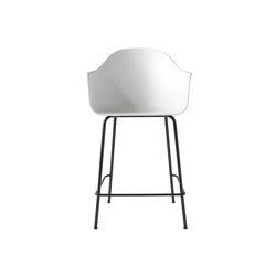 Harbour Counter Chair | Black Steel, White, Plastic | Chaises de comptoir | Audo Copenhagen