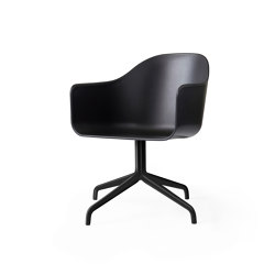 Harbour Dining Chair, Star Base W.Swivel | Black Aluminium, Black Plastic | Chairs | MENU
