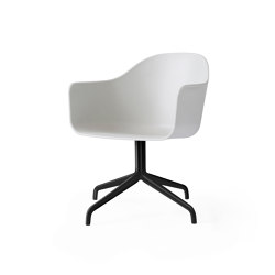 Harbour Dining Chair, Star Base W.Swivel | Black Aluminium, Light Grey Plastic | Sillas | Audo Copenhagen