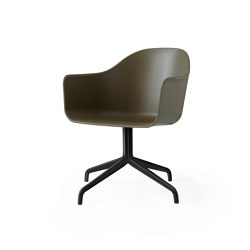 Harbour Dining Chair, Star Base W.Swivel | Black Aluminium, Olive Plastic | Chairs | Audo Copenhagen