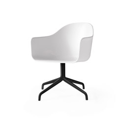Harbour Dining Chair, Star Base W.Swivel | Black Aluminium, White Plastic | Sedie | Audo Copenhagen