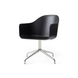 Harbour Dining Chair, Star Base W.Swivel | Polished Aluminium, Black Plastic | Chaises | Audo Copenhagen