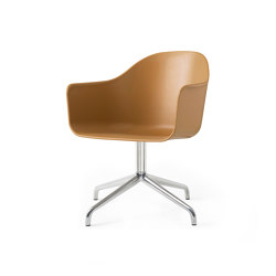 Harbour Dining Chair, Star Base W.Swivel | Polished Aluminium, Khaki Plastic | Stühle | Audo Copenhagen