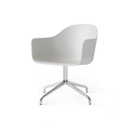 Harbour Dining Chair, Star Base W.Swivel | Polished Aluminium, Light Grey Plastic | Chaises | Audo Copenhagen