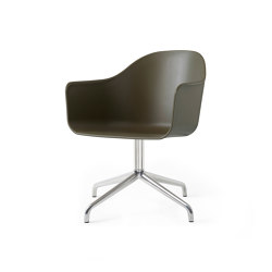 Harbour Dining Chair, Star Base W.Swivel | Polished Aluminium, Olive Plastic | Stühle | Audo Copenhagen