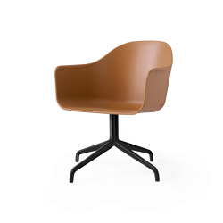 Harbour Dining Chair, Star Base W.Swivel W. Return | Black Aluminium, Khaki Plastic | Sillas | Audo Copenhagen