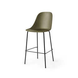 Harbour Side Bar Chair | Black Steel, Olive Plastic | Taburetes de bar | Audo Copenhagen