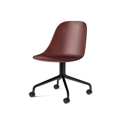 Harbour Side Dining Chair, Star Base W. Casters | Black Aluminium, Burned Red Plastic |  | MENU