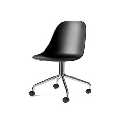 Harbour Side Dining Chair, Star Base W. Casters | Polished Aluminium, Black Plastic | Sillas | Audo Copenhagen