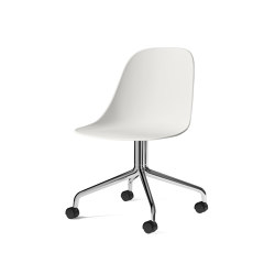 Harbour Side Dining Chair, Star Base W. Casters | Polished Aluminium, Light Grey Plastic | Sillas | Audo Copenhagen