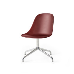 Harbour Side Dining Chair, Star Base W.Swivel | Polished Aluminium, Burned Red Plastic | Chaises | Audo Copenhagen