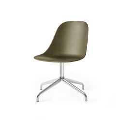 Harbour Side Dining Chair, Star Base W.Swivel | Polished Aluminium, Olive Plastic | Chaises | Audo Copenhagen