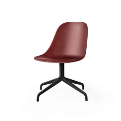 Harbour Side Dining Chair, Star Base W.Swivel W. Return | Black Aluminium, Burned Red Plastic | Chaises | Audo Copenhagen