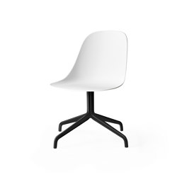Harbour Side Dining Chair, Star Base W.Swivel W. Return | Black Aluminium, White Plastic | Chaises | Audo Copenhagen