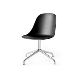 Harbour Side Dining Chair, Star Base W.Swivel W. Return | Polished Aluminium, Black Plastic | Chairs | Audo Copenhagen