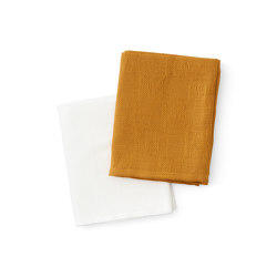 Papilio Tea Towel, 40 X 64 | Ochre / White, 2-pack | Dining-table accessories | Audo Copenhagen