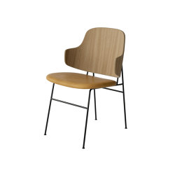 The Penguin Dining Chair, Black Steel | Natural Oak / Dakar 0250 | Chairs | MENU