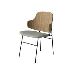 The Penguin Dining Chair, Black Steel | Natural Oak / Re-Wool 218 | Sedie | Audo Copenhagen