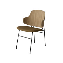 The Penguin Dining Chair, Black Steel | Natural Oak / Re-Wool 448 | Chairs | Audo Copenhagen