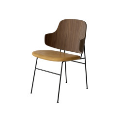The Penguin Dining Chair, Black Steel | Walnut / Dakar 0250 | Sillas | Audo Copenhagen