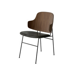The Penguin Dining Chair, Black Steel | Walnut / Dakar 0842 | Stühle | Audo Copenhagen
