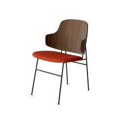 The Penguin Dining Chair, Black Steel | Walnut / Hallingdal 600 | Chairs | Audo Copenhagen