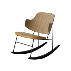 The Penguin Rocking Chair, Black Steel | Natural Oak / Solid Black Ash Rocker / Dakar 0250 | Sillones | Audo Copenhagen