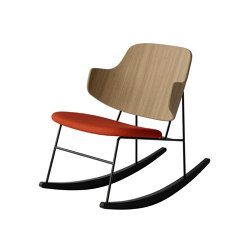 The Penguin Rocking Chair, Black Steel | Natural Oak / Solid Black Ash Rocker / Hallingdal 600 | Fauteuils | Audo Copenhagen