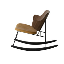The Penguin Rocking Chair, Black Steel | Walnut / Solid Black Ash Rocker / Dakar 0250 | Fauteuils | Audo Copenhagen