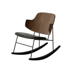 The Penguin Rocking Chair, Black Steel | Walnut / Solid Black Ash Rocker / Dakar 0842 | Fauteuils | Audo Copenhagen