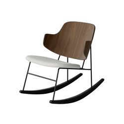 The Penguin Rocking Chair, Black Steel | Walnut / Solid Black Ash Rocker / Hallingdal 110 | Fauteuils | Audo Copenhagen