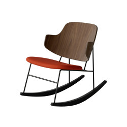 The Penguin Rocking Chair, Black Steel | Walnut / Solid Black Ash Rocker / Hallingdal 600 | Sessel | Audo Copenhagen