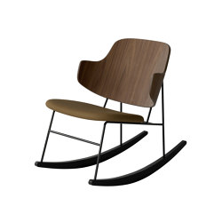 The Penguin Rocking Chair, Black Steel | Walnut / Solid Black Ash Rocker / Re Wool 448 | Poltrone | Audo Copenhagen