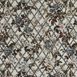 BRYHER ROSE Cotton Linen - Lapis Blue | Drapery fabrics | House of Hackney