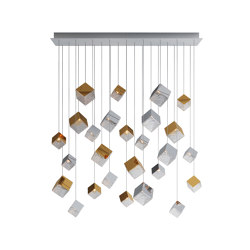 PYRITE chandelier 26 pcs rectangular | Suspended lights | Bomma