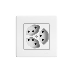 Switches, push buttons and sockets | EDIZIO.liv Triple socket outlet type 13 switched | Prese svizzere | Feller