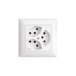 Switches, push buttons and sockets | Dreifach-Steckdose Typ 13 geschaltet | Swiss sockets | Feller