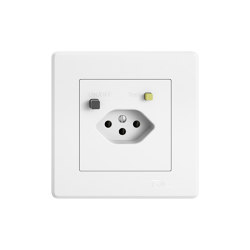 Switches, push buttons and sockets |Residual current protective socket type 13 | Prises norme suisse | Feller
