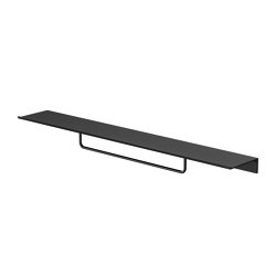 Leev | Bathroom shelf 80 cm with towel rail 40 cm Black | Towel rails | Geesa