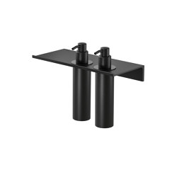 Leev | Bathroom shelf 40 cm with dispenser multi 200 ml Black | Bath shelves | Geesa