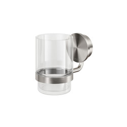 Opal Brushed stainless steel | Glass holder with glass Brushed stainless steel