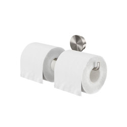 Opal Brushed stainless steel | Toilet roll holder double Brushed stainless steel | Paper roll holders | Geesa