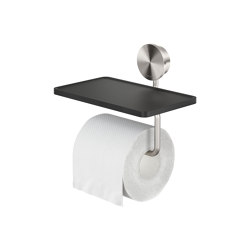 Opal Brushed stainless steel | Toilet roll holder with shelf Brushed stainless steel | Bathroom accessories | Geesa